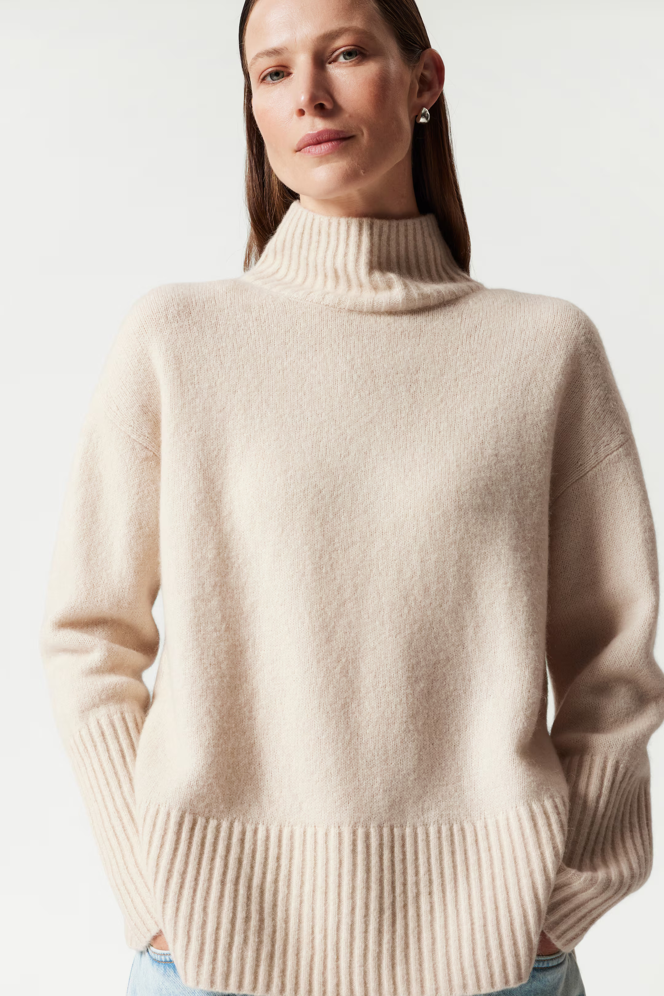 Strickpullover mit Stehkragen - Turtleneck - Langarm - Beige - Ladies | H&M AT | H&M (DE, AT, CH, NL, FI)