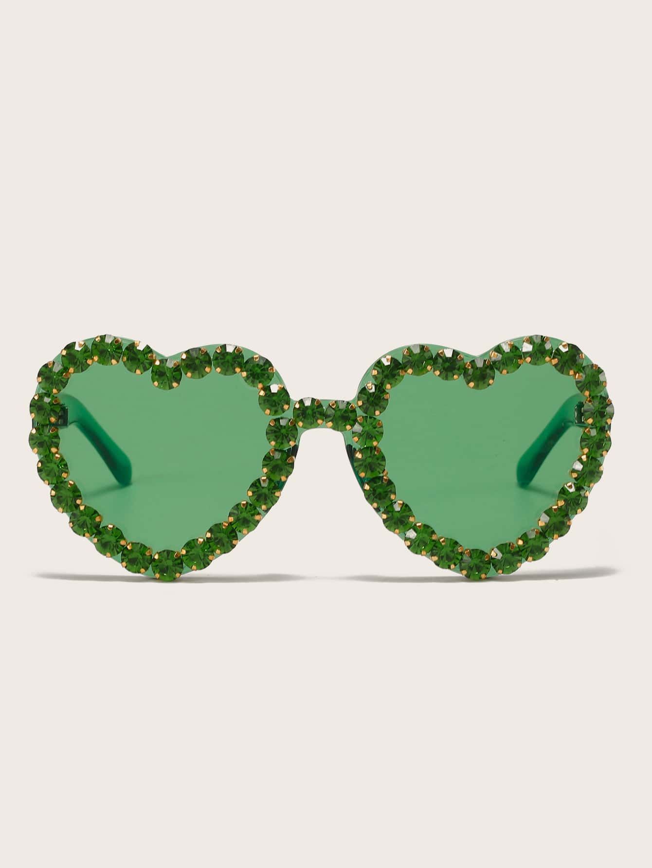 Rhinestone Decor Heart Frame Fashion Glasses | SHEIN