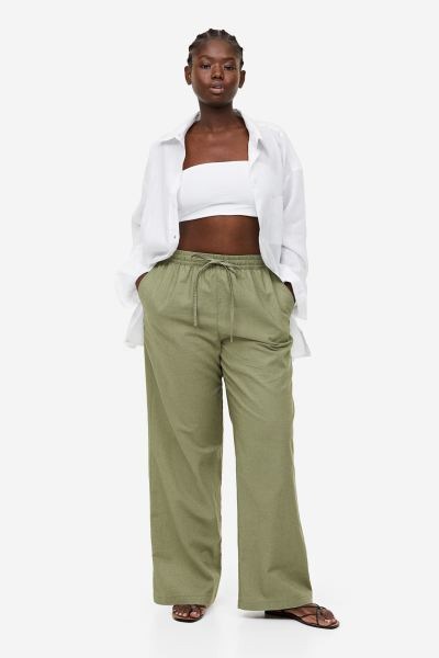 Linen-blend Pull-on Pants | H&M (US + CA)