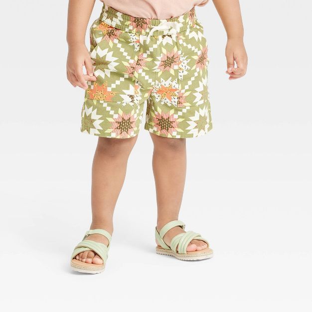 Toddler Quilt Print Pull-On Shorts - Cat & Jack™ Green | Target