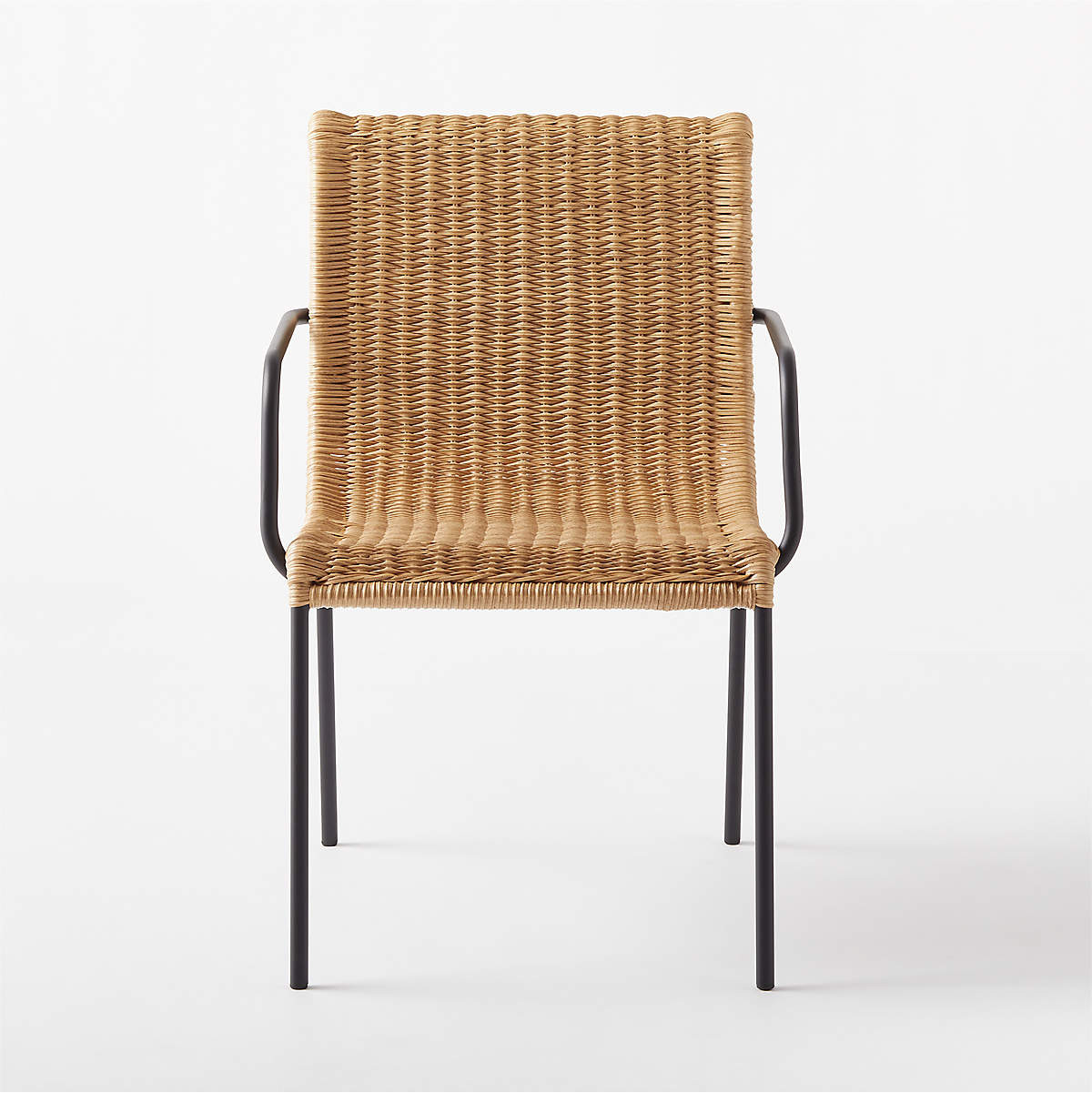 Rizo Faux Rattan Dining Armchair Chair + Reviews | CB2 | CB2
