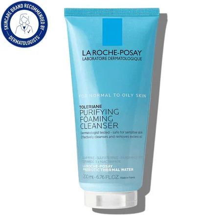 La Roche-Posay Toleriane Purifying Foaming Face Wash for Oily and Normal Skin, Oil-Free Facial Cleanser, 6.76 fl oz | Walmart (US)