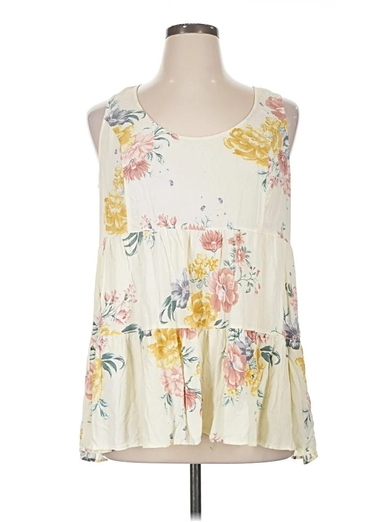Torrid 100% Rayon Ivory Sleeveless Blouse Size 1X Plus (1) - 48% off | ThredUp (US)