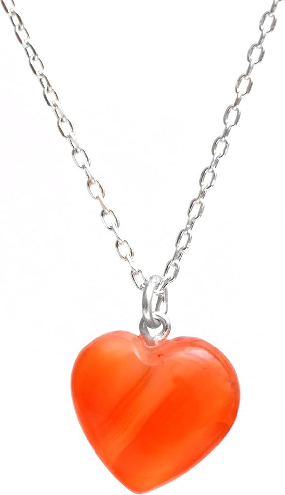 Heart Necklace for Women, Gemstone Pendant Necklace, Heart Shape Pendant, Healing Crystal Necklac... | Amazon (US)