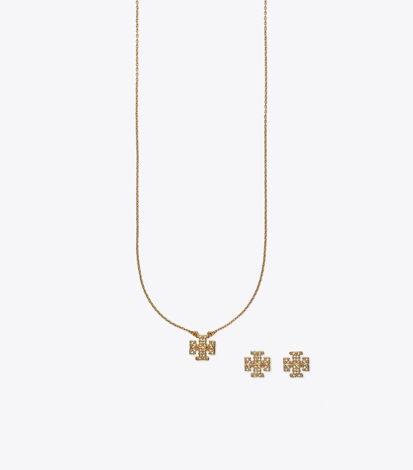 KIRA PAVÉ PENDANT AND STUD EARRING GIFT SET | Tory Burch (US)