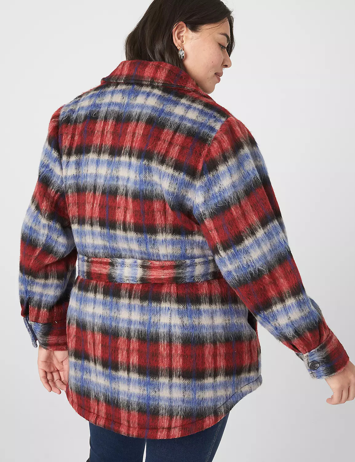 Faux-Wool Plaid Belted Shacket | LaneBryant | Lane Bryant (US)
