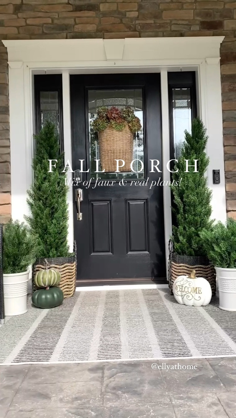 Potted trees and greenery 50% off! Fall porch stying  Shop my hanging basket, faux mums plants, fall florals. Fall porch accessories. Faux pumpkins, planters. Free shipping. Ballard Designs, Walmart, Amazon home, Lowe’s home improvement. 

#LTKVideo #LTKSeasonal #LTKSaleAlert