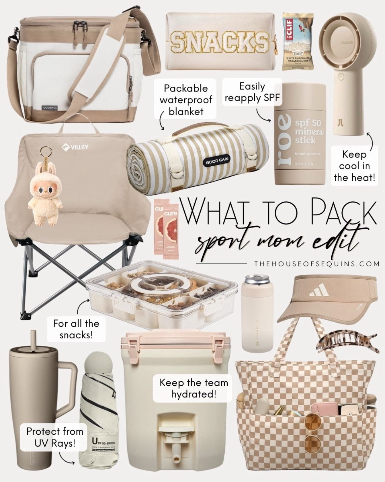 Shop sport mom essentials! Game day must haves, picnic blanket, portable cooler, snacklebox, gingham tote bag, UV umbrella, Amazon prime day deals, portable fan, camping chair, folding chair, adidas visor, snack bag, brumate water bottle, sunscreen stick and more! 


