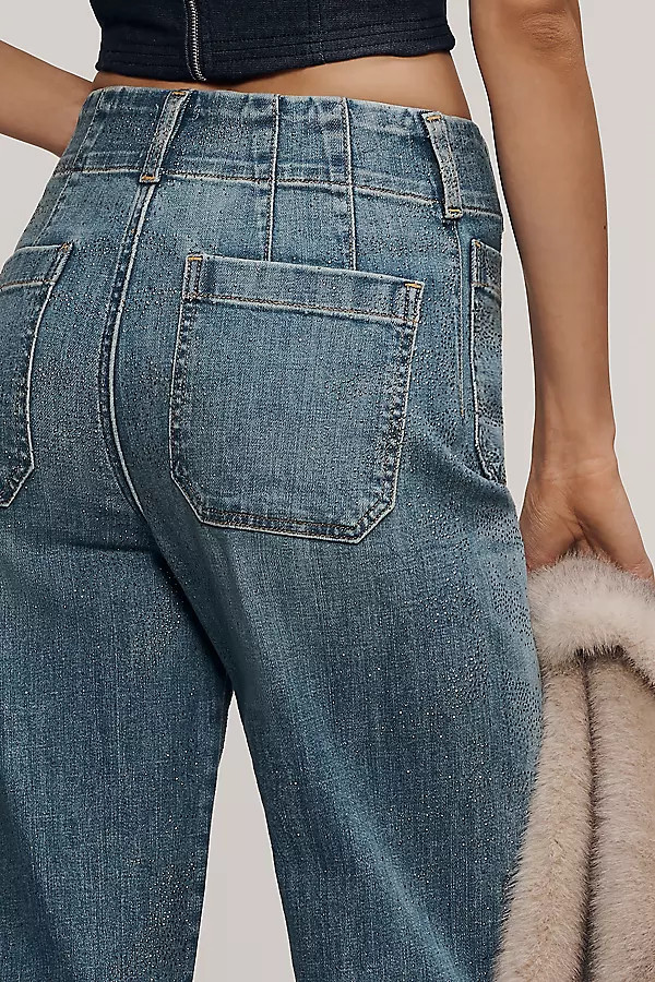 The Colette Sparkle Crop High-Rise Wide-Leg Jeans by Maeve | Anthropologie (US)