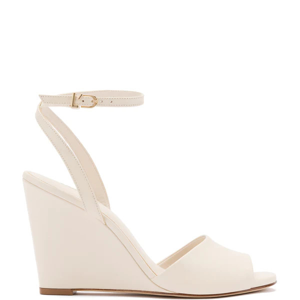 Yves Wedge In Ivory Leather | Larroude