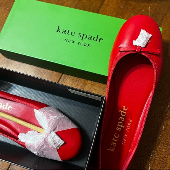 Kate Spade Red Dakota Charm Ballet Flats Size 8 | Poshmark