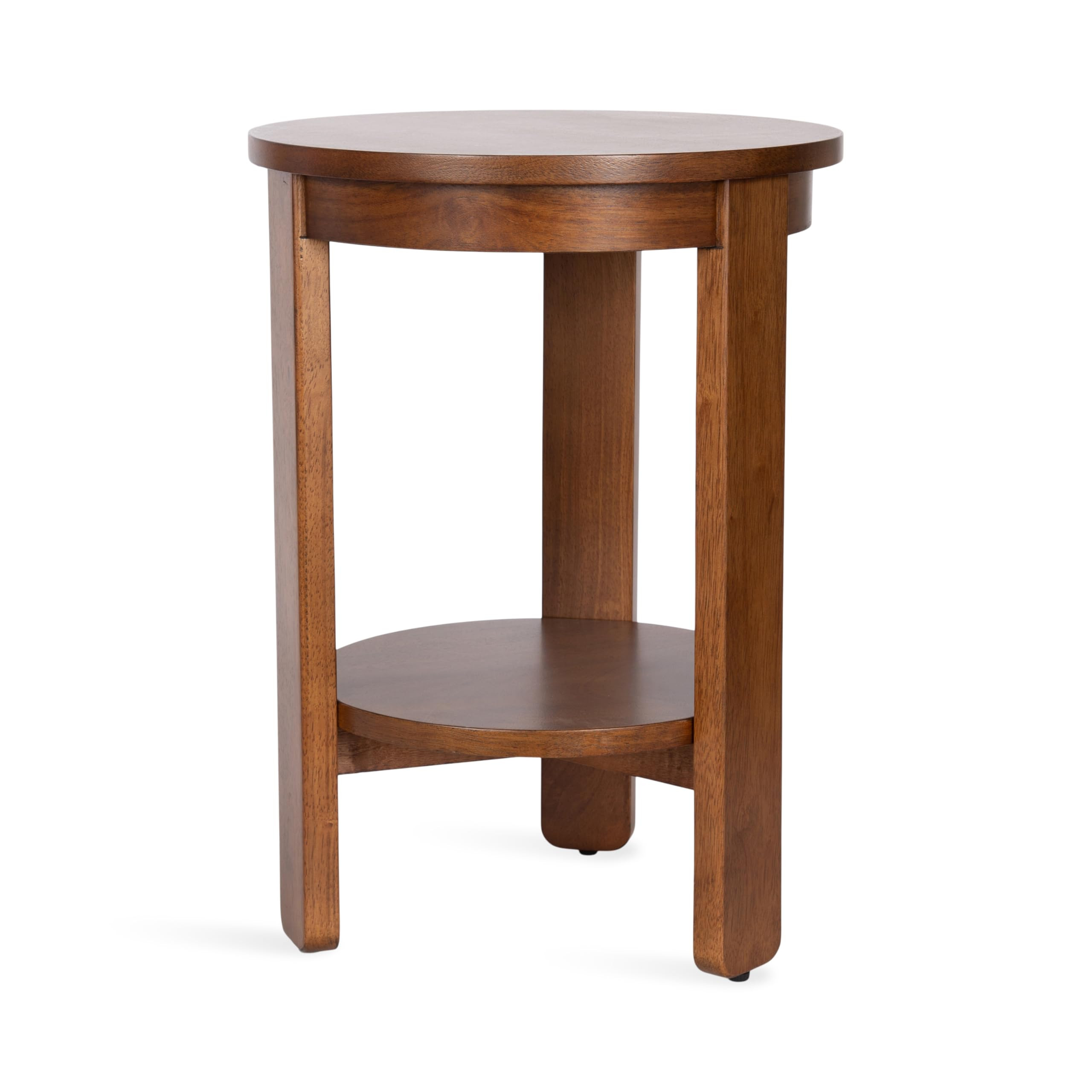 Kate and Laurel Foxford Tiered Round Side Table, 16 x 16 x 23, Walnut Brown, Transitional Two-Tie... | Amazon (US)