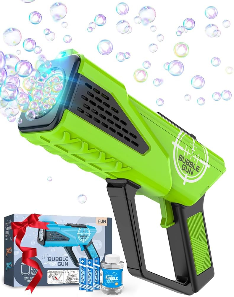 Boerfmo Bubble Gun - St Patricks Day Accessories - Bubble Blaster with 8-Hole Wands & Light - Bub... | Amazon (US)