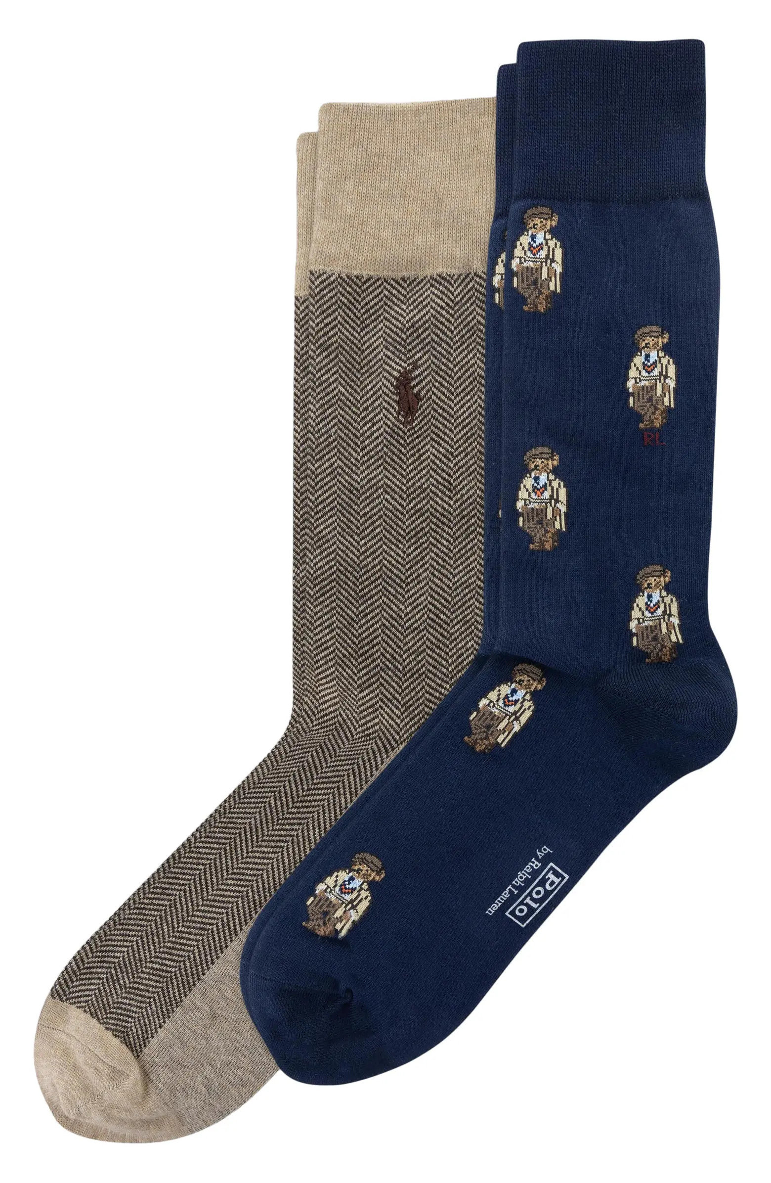 Assorted 2-Pack Mini Bears Crew Socks | Nordstrom