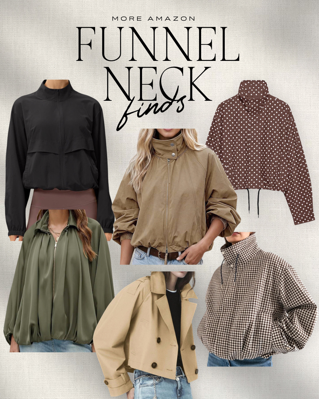 Funnel neck jackets are having a major moment for Fall 2026 🤎 Found some seriously good Amazon options- including one under $40 with 300+ reviews. Think elevated track jackets, cropped trenches, gingham, polka dots + easy lightweight layers that make jeans instantly feel more current. Linking all my favorite affordable Amazon funnel neck jacket finds here!

#AmazonFashion #AmazonFinds #FunnelNeckJacket #FallFashion2026 #FallJackets #AmazonFashionFinds #AffordableFashion #JacketSeason #FallStyle #FashionOver40 #StyleOver40 #FallTrends2026 #LTKFinds #LTKStyle

#LTKSeasonal #LTKOver40 #LTKootd