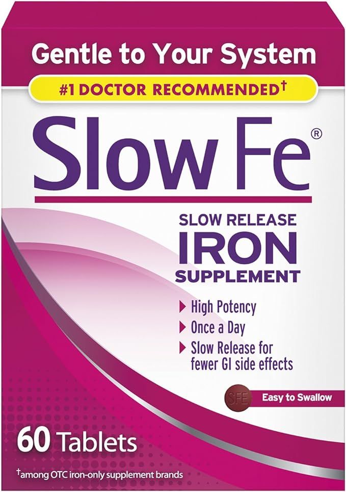 Slow Fe 45mg Iron Supplement for Iron Deficiency, Slow Release, High Potency, Easy to Swallow Tab... | Amazon (US)