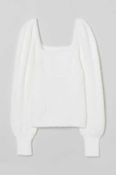 Puff-sleeved Fluffy Sweater | H&M (US + CA)