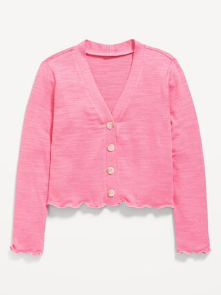 Cozy Cropped Button-Front Cardigan Sweater for Girls | Old Navy (US)