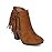 Breckelles DA43 Women Suede Round Toe Fringe Back Chunky Heel Ankle Bootie | Amazon (US)