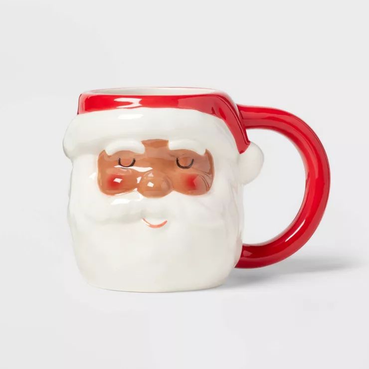 16oz Earthenware Figural Christmas Santa Mug - Wondershop™ | Target