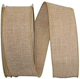 Reliant Ribbon Everyday Linen Value Wired Edge Ribbon, 2-1/2 Inch X 50 Yards, Natural | Amazon (US)