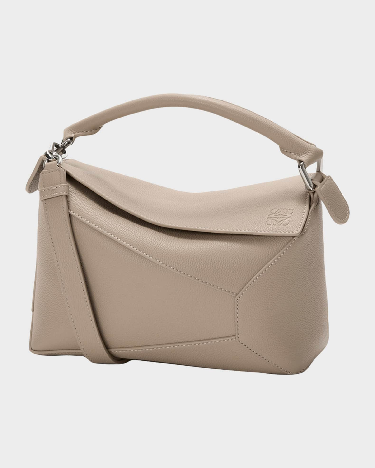 Puzzle Edge Small Top-Handle Bag in Grain Leather | Neiman Marcus