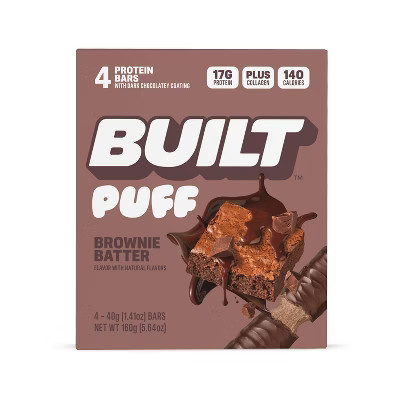 Built Bar Brownie Batter Puff Protein Bars - 17g Protein - 4ct | Target