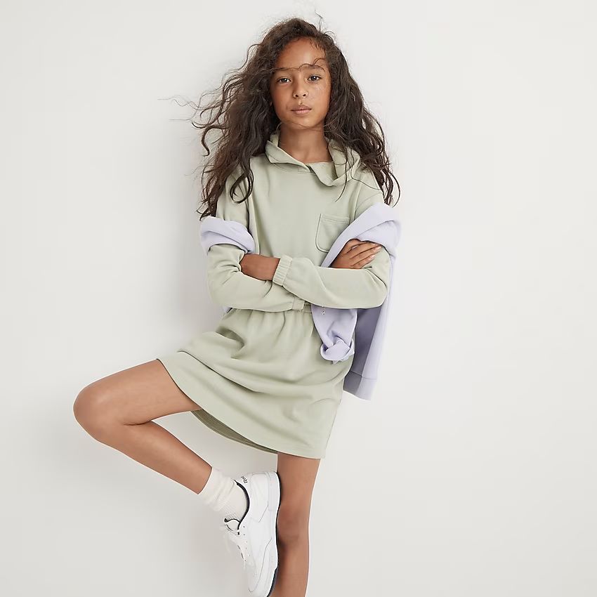 Girls' hooded dress in french terry | J. Crew US