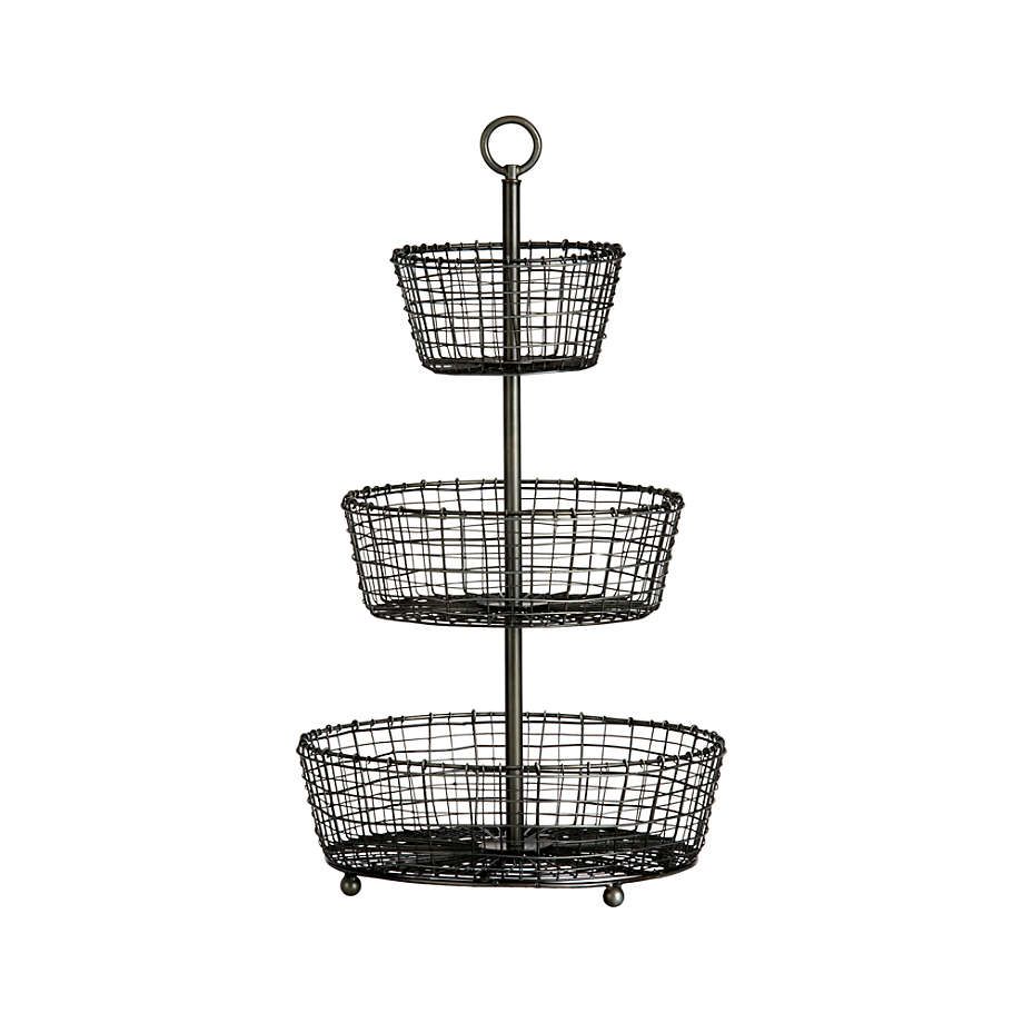 Bendt 3-Tier Iron Fruit Basket + Reviews | Crate & Barrel | Crate & Barrel