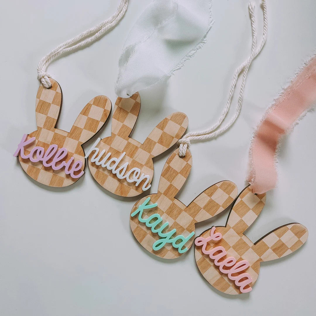 Bunny Basket Tag, Bunny Name Tag, Easter Basket Tag, Easter Tag, Bunny Tag, Name Tag, Kids Easter... | Etsy (US)
