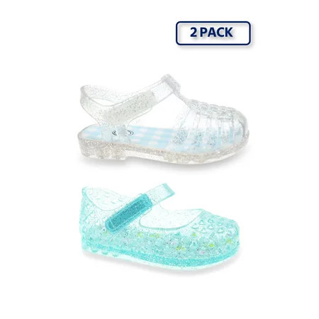 Wonder Nation Baby and Toddler Girls 2 Pack Jelly Sandal | Walmart (US)