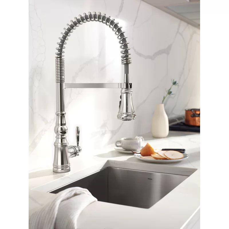 S73104 Weymouth Spring Pull Down Single Handle Kitchen Faucet with Power Boost | Wayfair North America