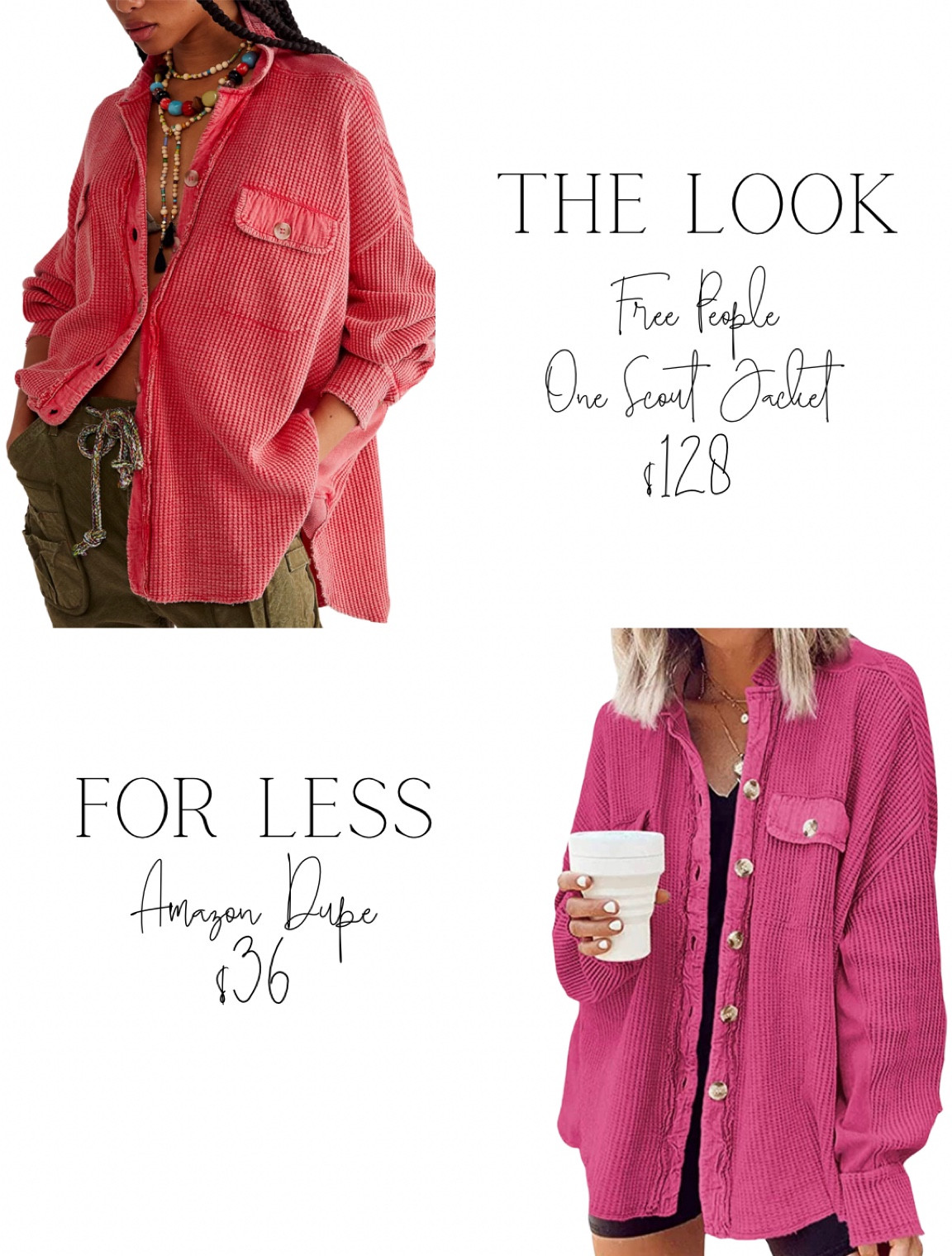 LOOK FOR LESS! viral Free People Shacket dupe on Amazon! only $36!
Amazon finds / Free People dupe / fall outfit / shacket / dupe

#LTKSeasonal #LTKstyletip