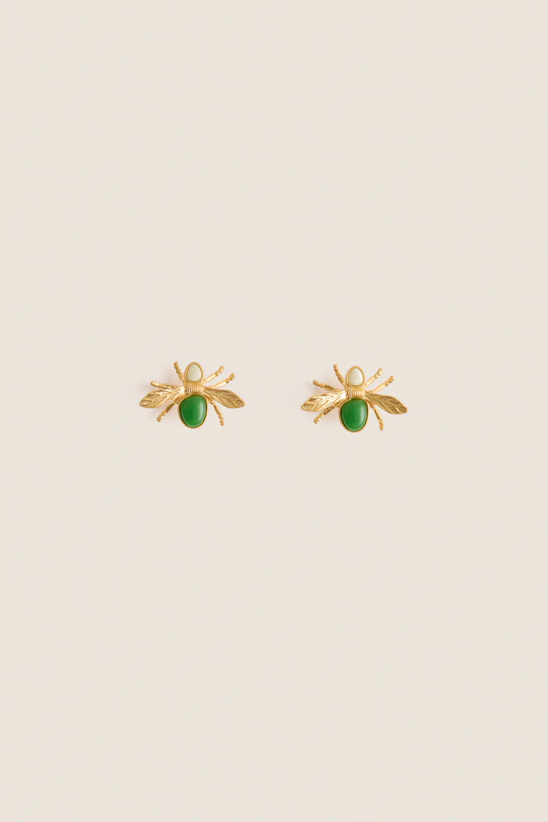 Emerald Green Abeille Earrings | Tuckernuck (US)