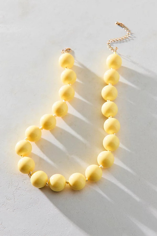 Dani Statement Beaded Necklace in Yellow ground, Women's at Urban Outfitters | Urban Outfitters (US and RoW)