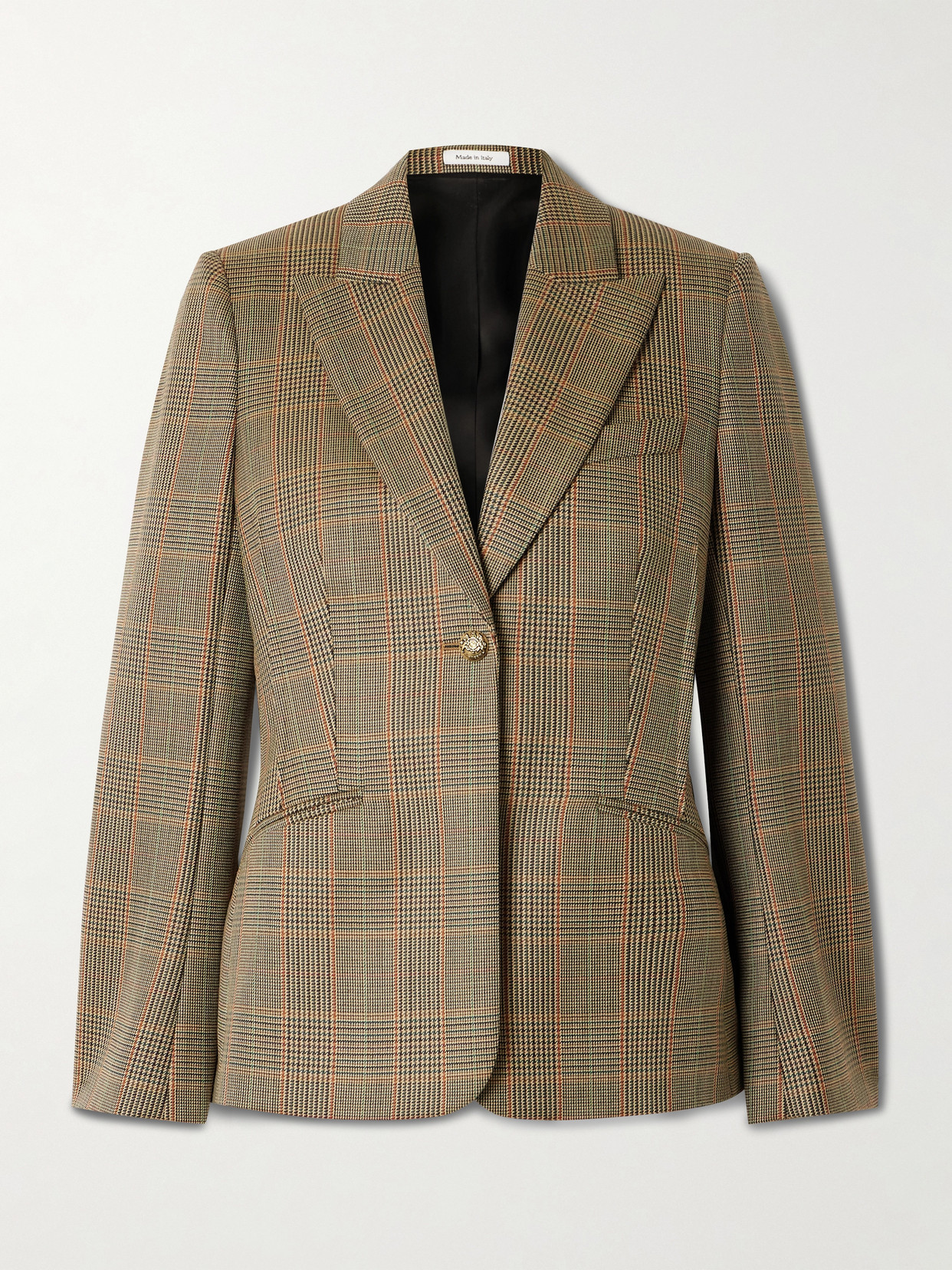 MCQUEEN - Prince Of Wales Checked Wool Blazer - Multi | NET-A-PORTER (US)