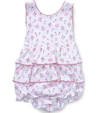 Baby Girls Pima Cotton Sleeveless Timeless Tulip Print Bubble Romper | Dillard's