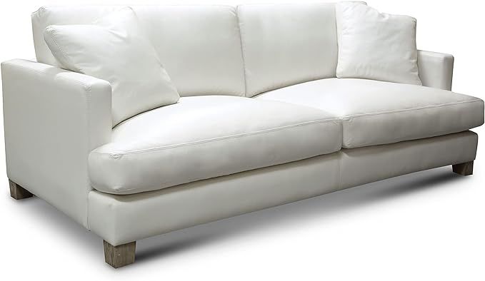 Galaxy 100% Top Grain Leather Modern 3-Seater Sofa | Amazon (US)