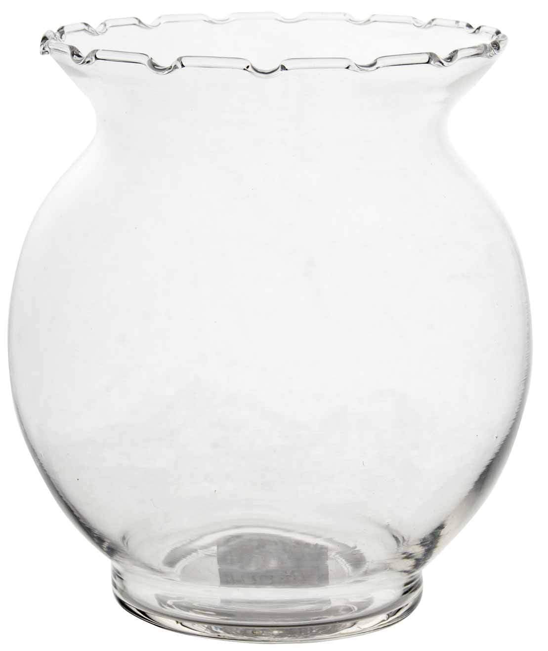 Set of 4 Ruffled Rim Glass Ivy Bowl Vase | Amazon (US)