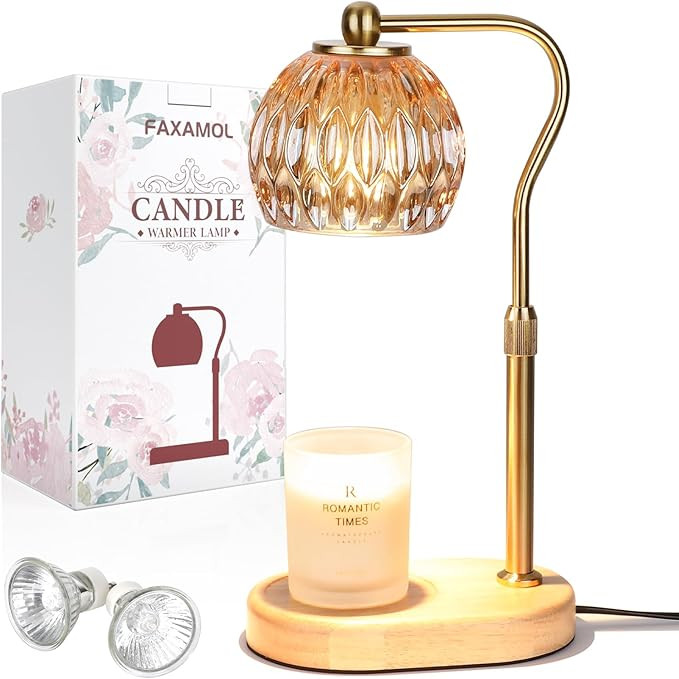 Faxamol Candle Warmer Lamp, Electric Candle Warmer Lamp with Timer & Dimmer, Adjustable Candle Wa... | Amazon (US)