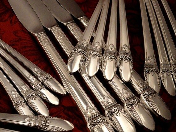 FIRST LOVE Art Deco Silverware Set Dinner Service for 4, 8, 12 or 16 International 1847 Rogers Bros  | Etsy (US)