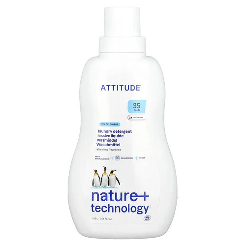 ATTITUDE, Laundry Detergent, Wildflowers, 35.5 fl oz (1.05 l) | iHerb