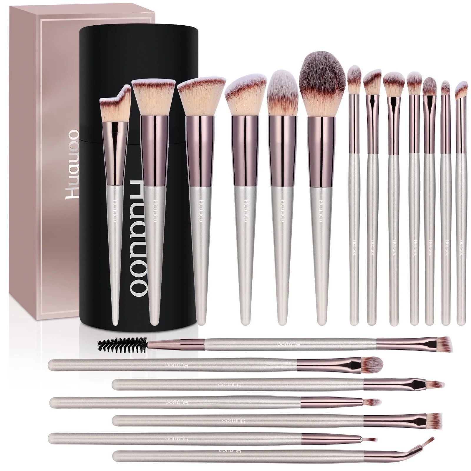 Huauoo Makeup Brush Set 20 Pcs, Foundation Powder Concealers Eye Shadows Blush Makeup Brushes | Walmart (US)