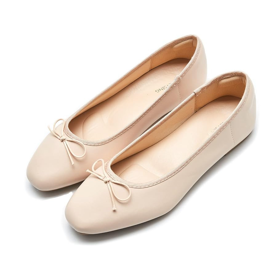 Women's Round Toe Ballet Flats Comfortable Bow Dressy Flats Shoes for Women | Amazon (US)