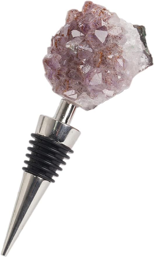 AMOYSTONE Amethyst Cluster Geode Stoppers Natural Crystal Stone Bottle Wine Stopper 1P 4" Irregul... | Amazon (US)