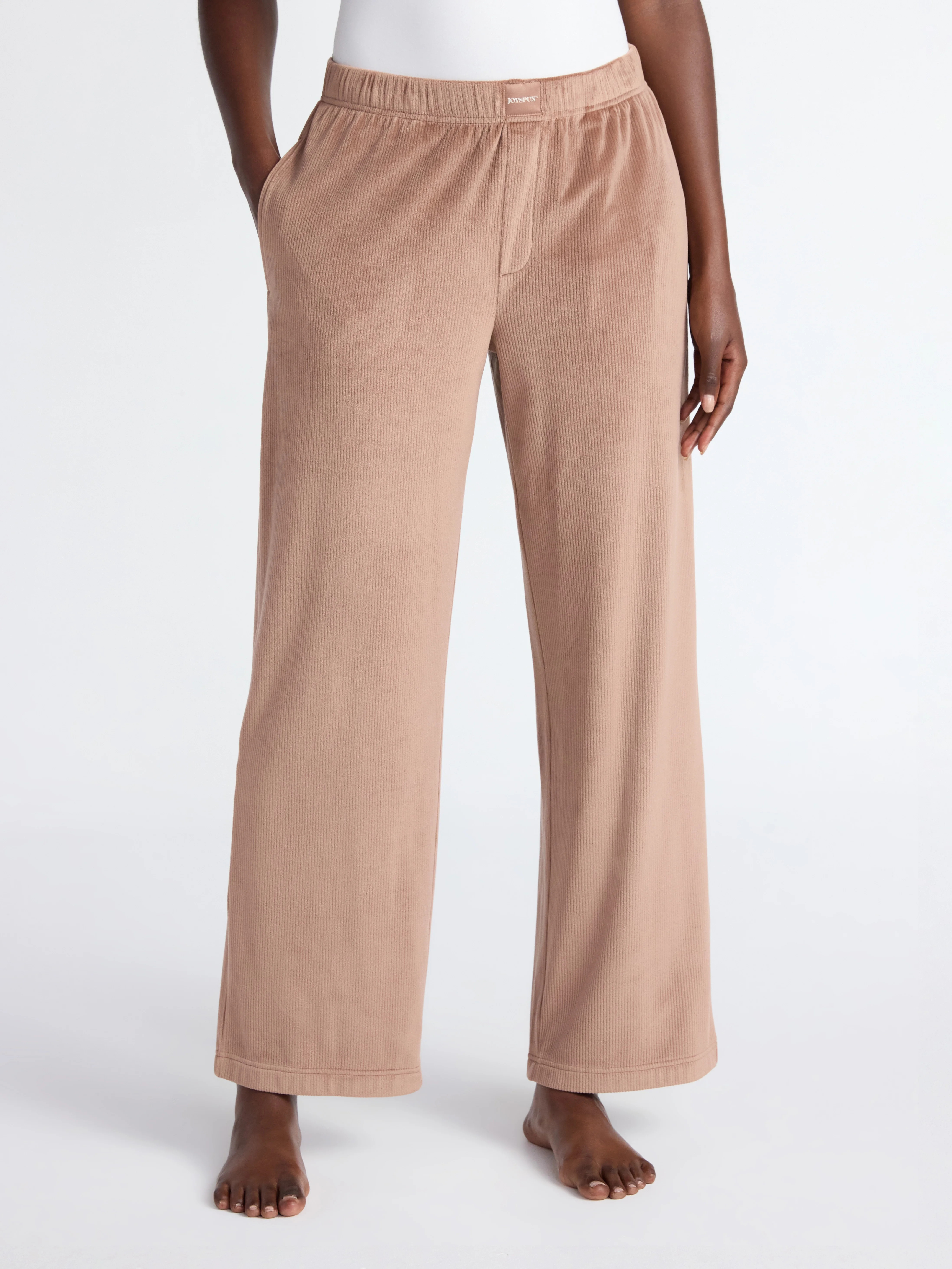 Joyspun Women's Velour Wide-Leg Sleep Pants, Size XS-3X | Walmart (US)