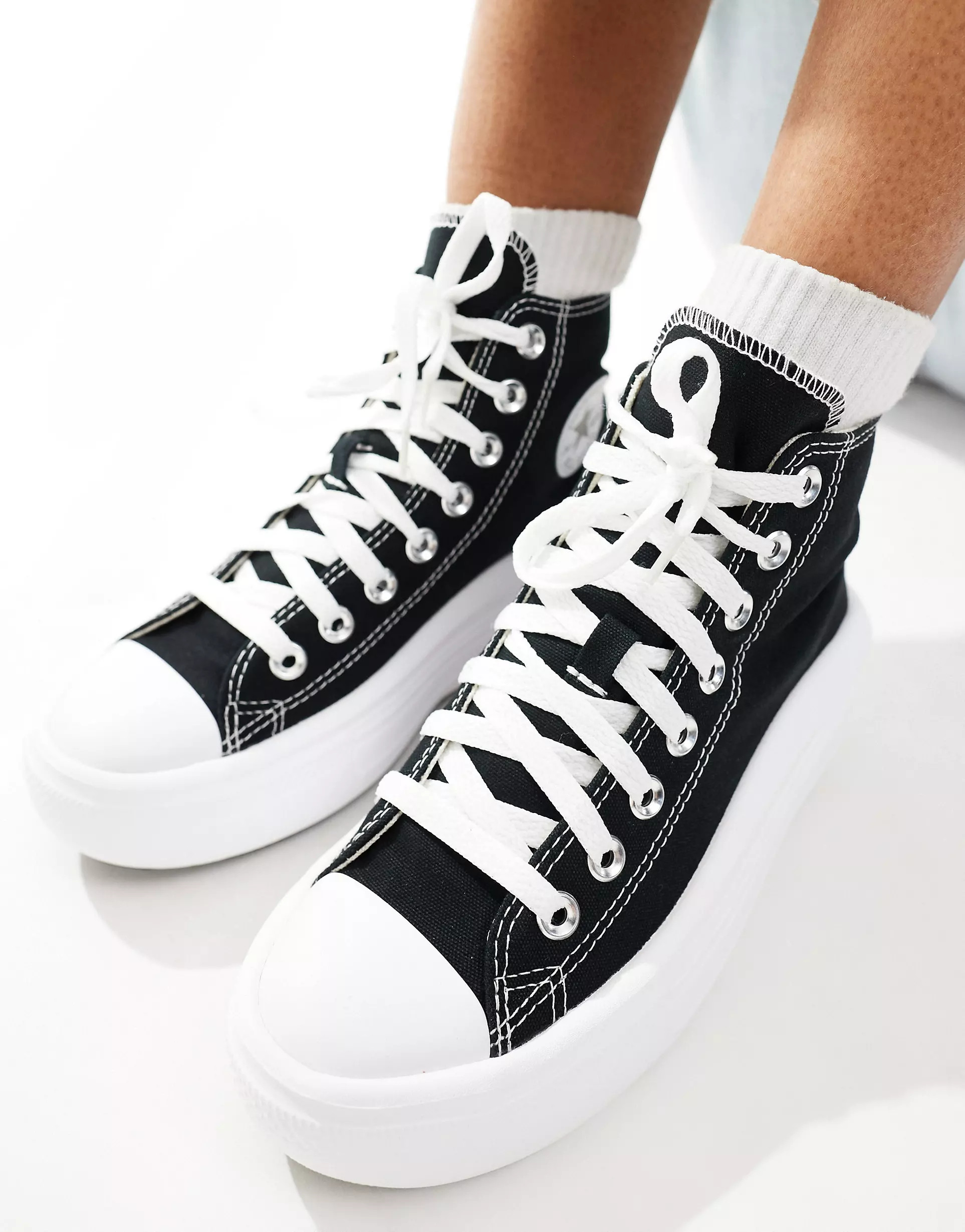 Converse Chuck Taylor All Star Hi Lift canvas platform sneakers in black | ASOS (Global)