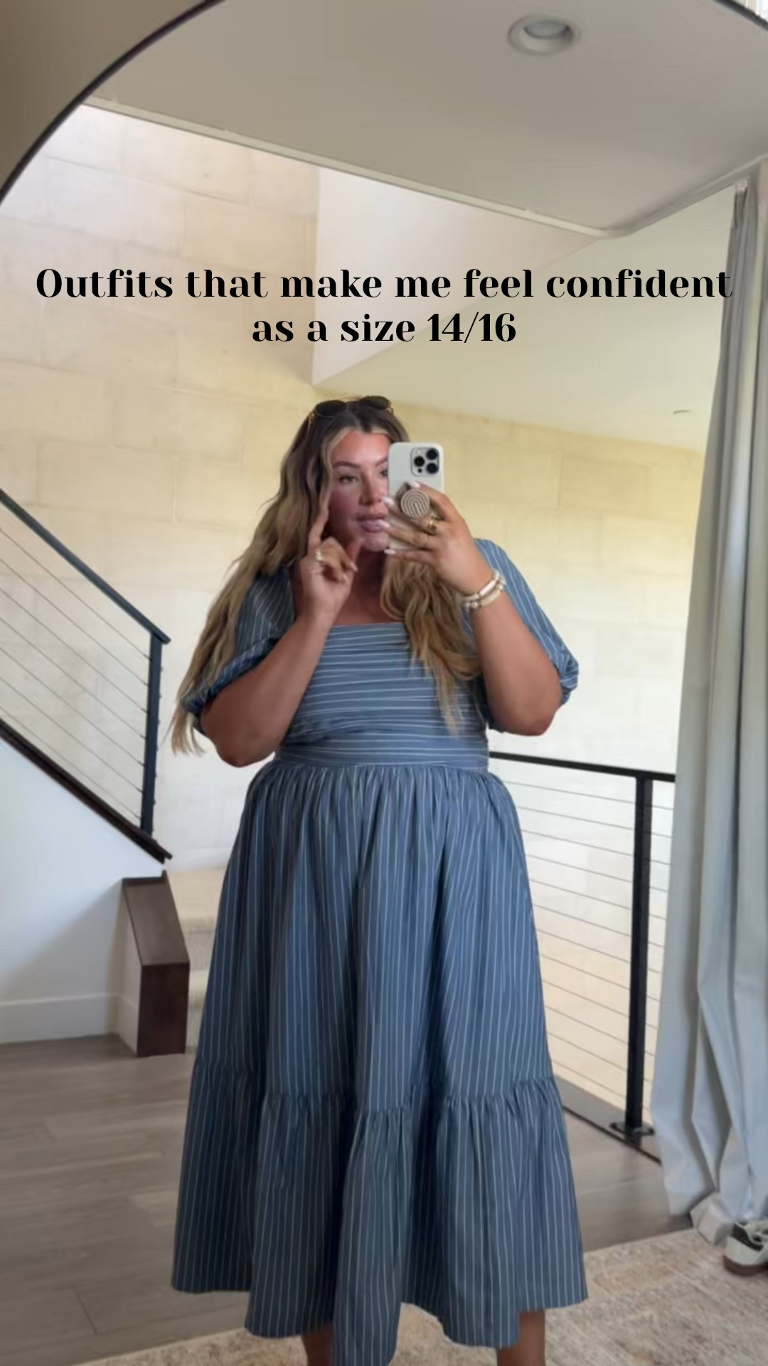 wearing an xl in this dress!! the perfect go to dress to anything and everything 🩵

#LTKStyleTip #LTKSaleAlert #LTKMidsize