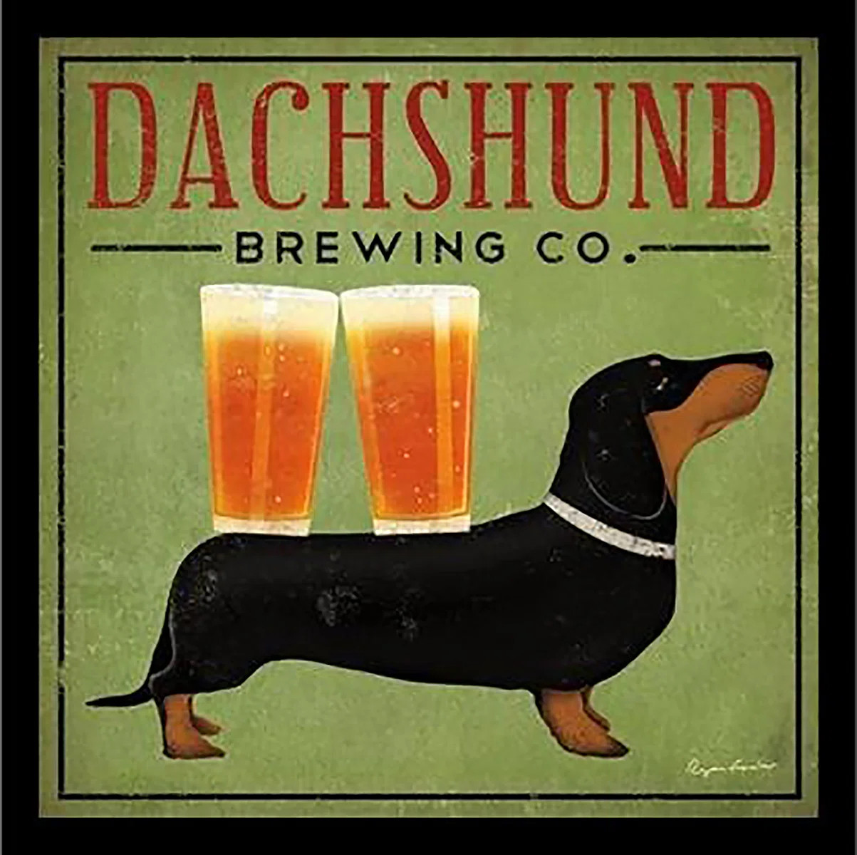 Buy Art For Less 'Dacschund Brewing Company' by Ryan Fowler Framed Vintage Advertisement | Wayfai... | Wayfair North America