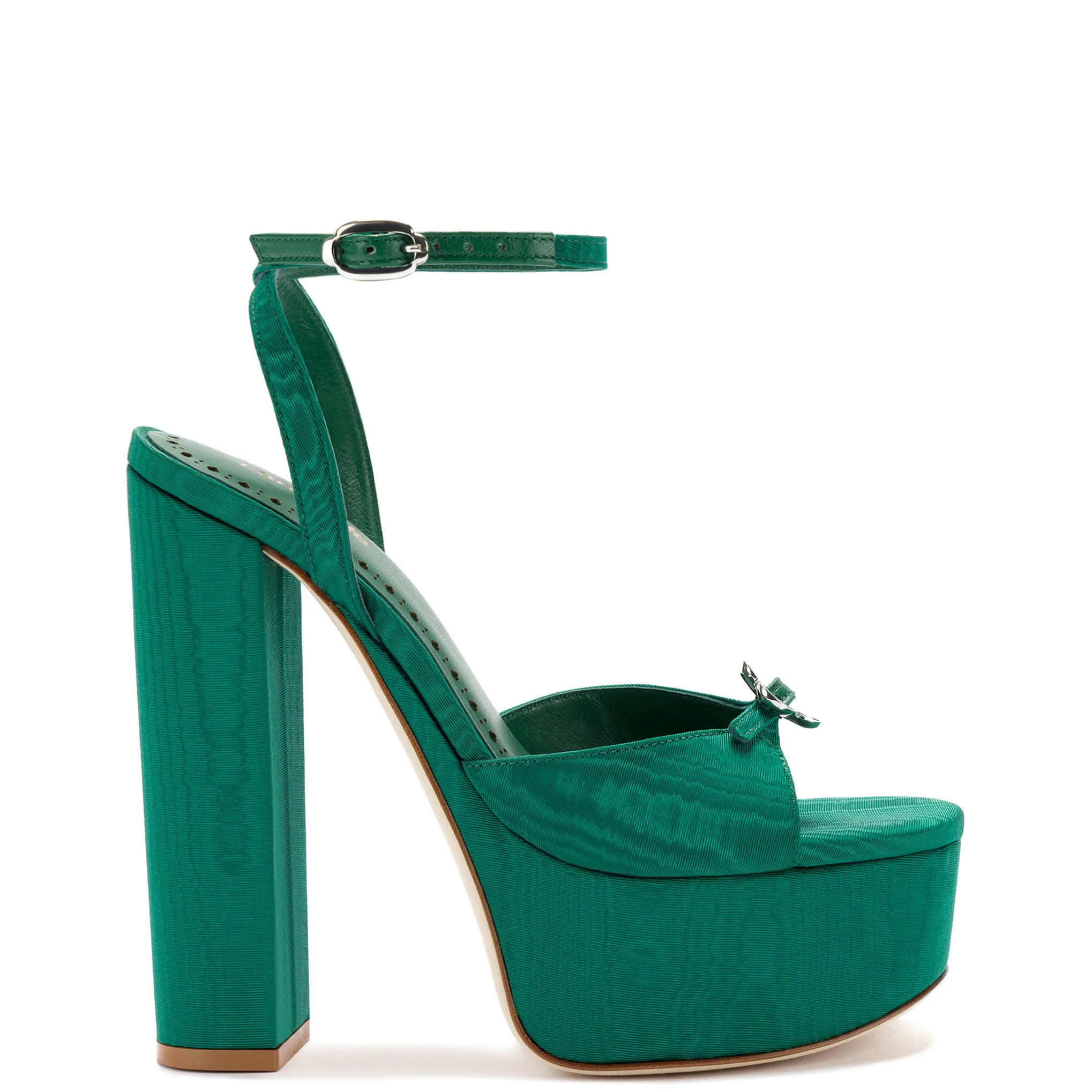 Daisy Platform In Emerald Fabric | Larroude